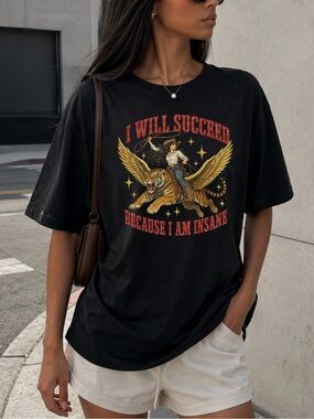 Cowgirl Winged Tiger Western Graphic Tee Unisex T-Shirt
